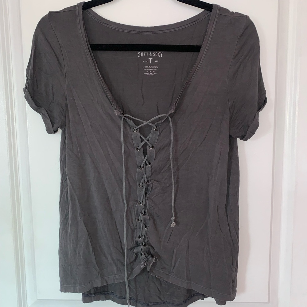 Lace Up Soft and Sexy Shirt